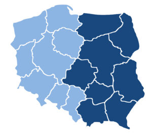 Mapa Polski z podziałem na regiony – Rury i tuleje