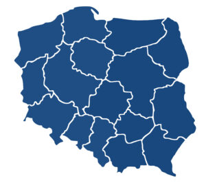 Mapa Polski z podziałem na regiony – Kolana, trójniki, redukcje, kołnierze